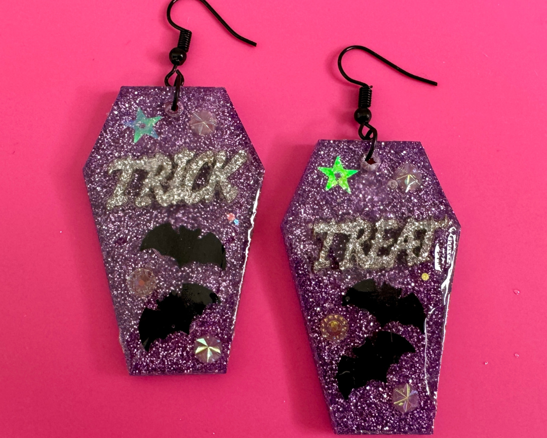 Resin Coffin Earrings
