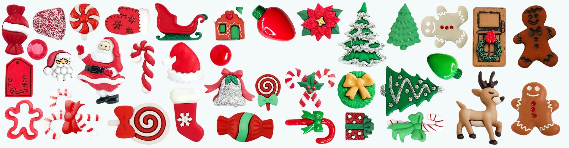 Buttons Galore and More Christmas Collection of Decorative Novelty Buttons Embellishments for Craft and Sewing DIY Holiday Projects (Santa's Sparkle)