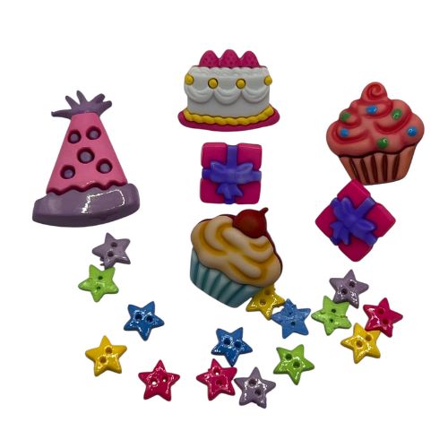 Party On Craft Buttons