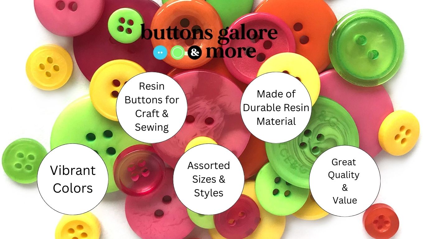 500-700 Pcs Mixed Color Assorted Sizes Round Resin Buttons for Crafts Sewing Scrapbooks (Brights)