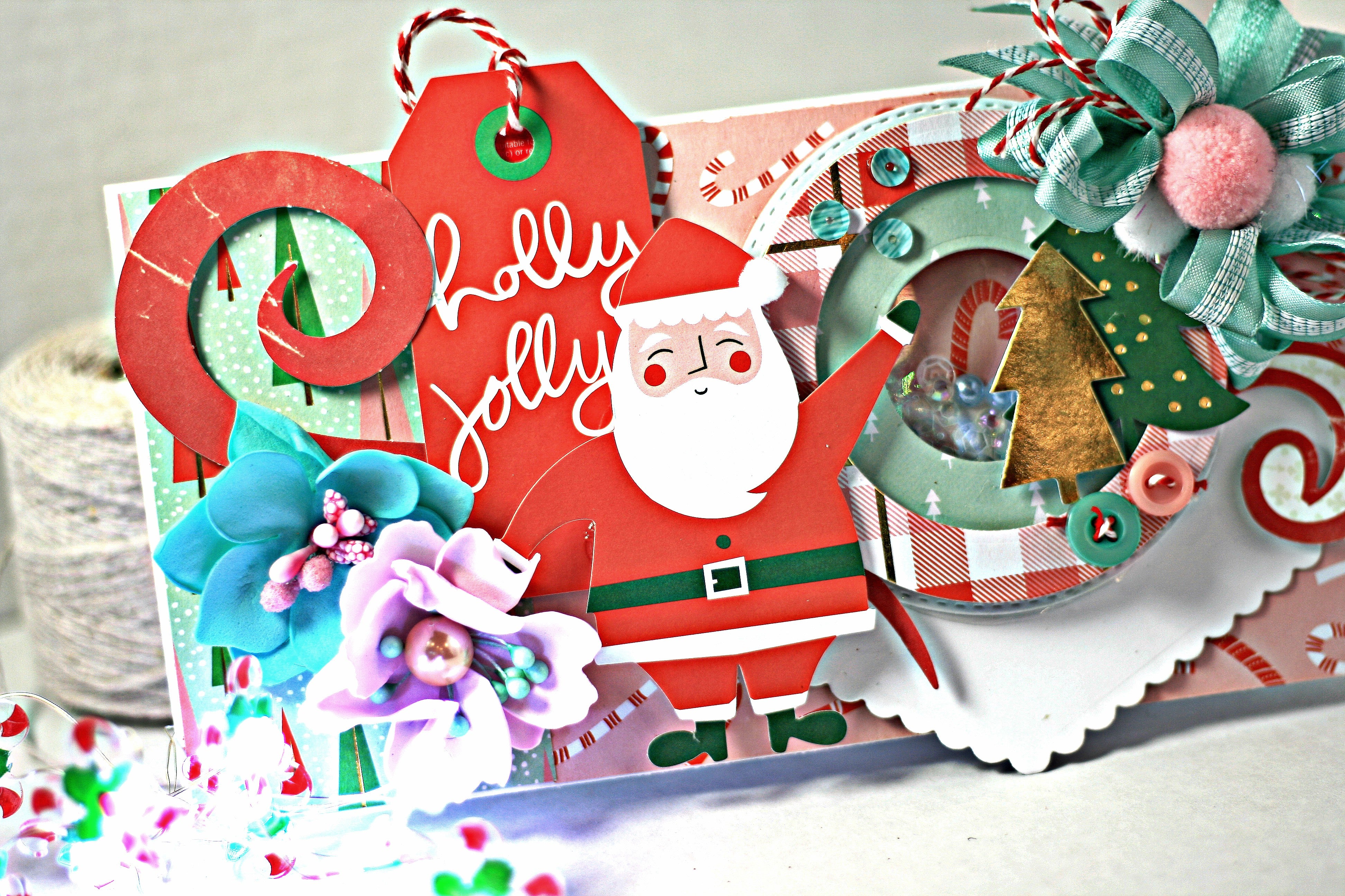 Candy Cane Button with White Bow – Christmas Craft & Sewing Embellishment