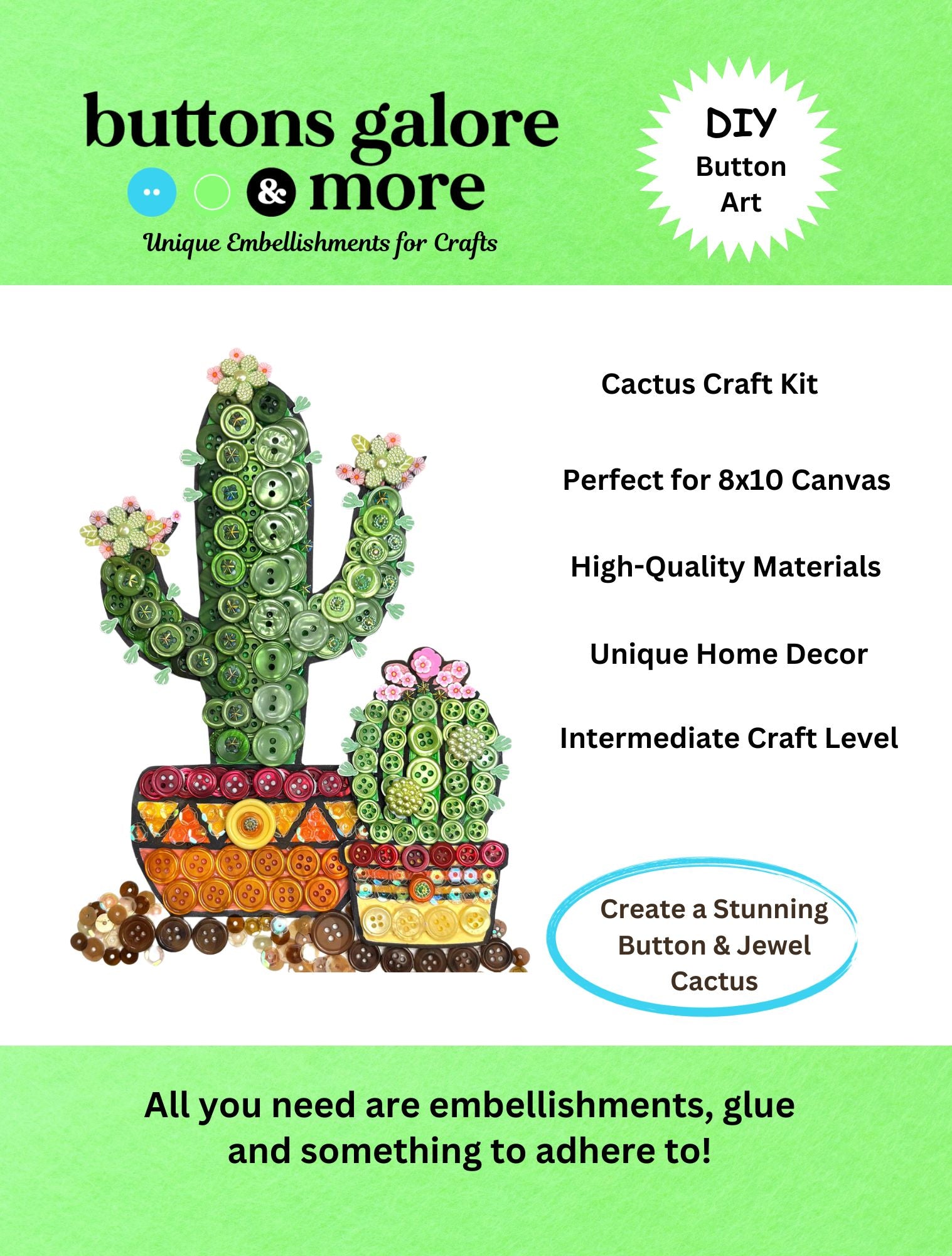 Cactus Canvas DIY Craft Kit