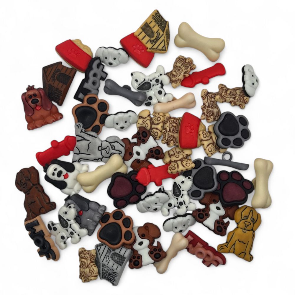 Dog Lover Button Assortment โ 50-Piece Dog-Themed Craft Buttons