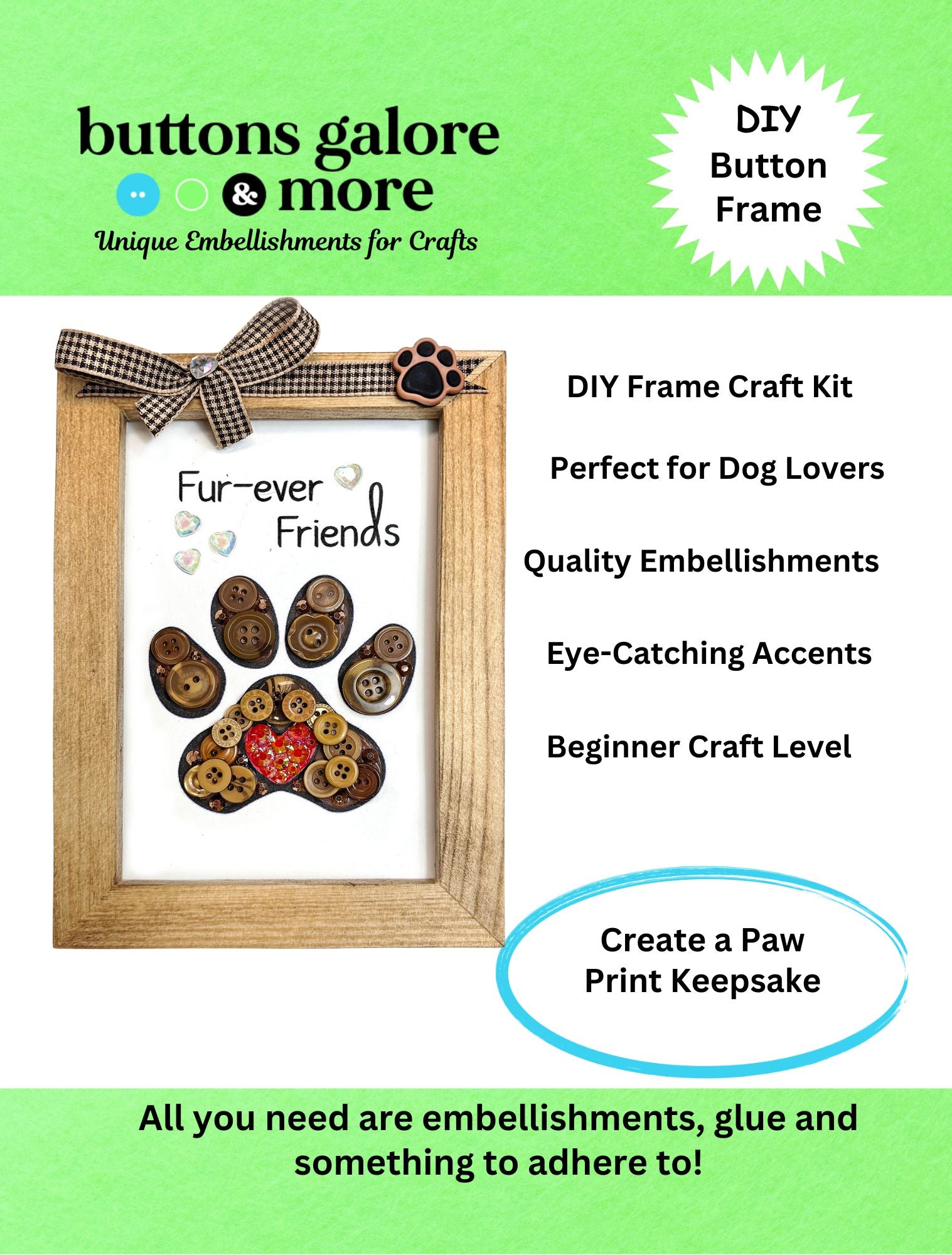 Dog Paw Frame DIY Craft Kit