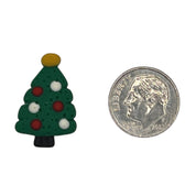 Hand Painted Christmas Tree Flat Back Resin – Holiday Craft Embellishment - 25 pcs