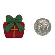 Hand Painted Christmas Gift Flat Back Resin – Holiday Craft Embellishment - 25 pcs