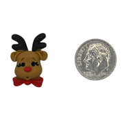 Hand Painted Small Reindeer Flat Back Resin – Christmas Craft Embellishment - 25 pcs