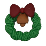 Hand Painted Christmas Wreath Flat Back Resin – Holiday Craft Embellishment - 25 pcs