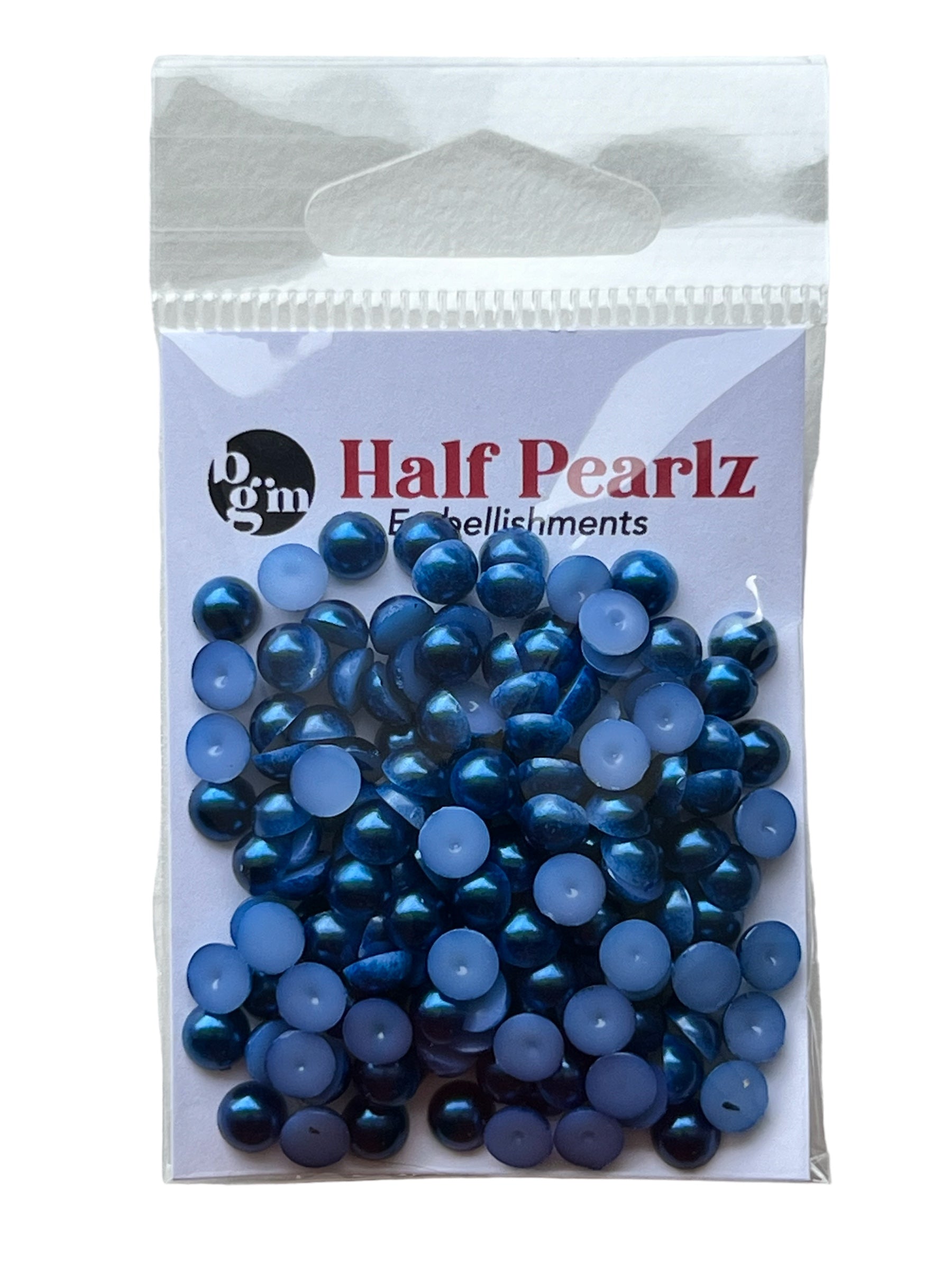 Midnight Blue Half Pearls