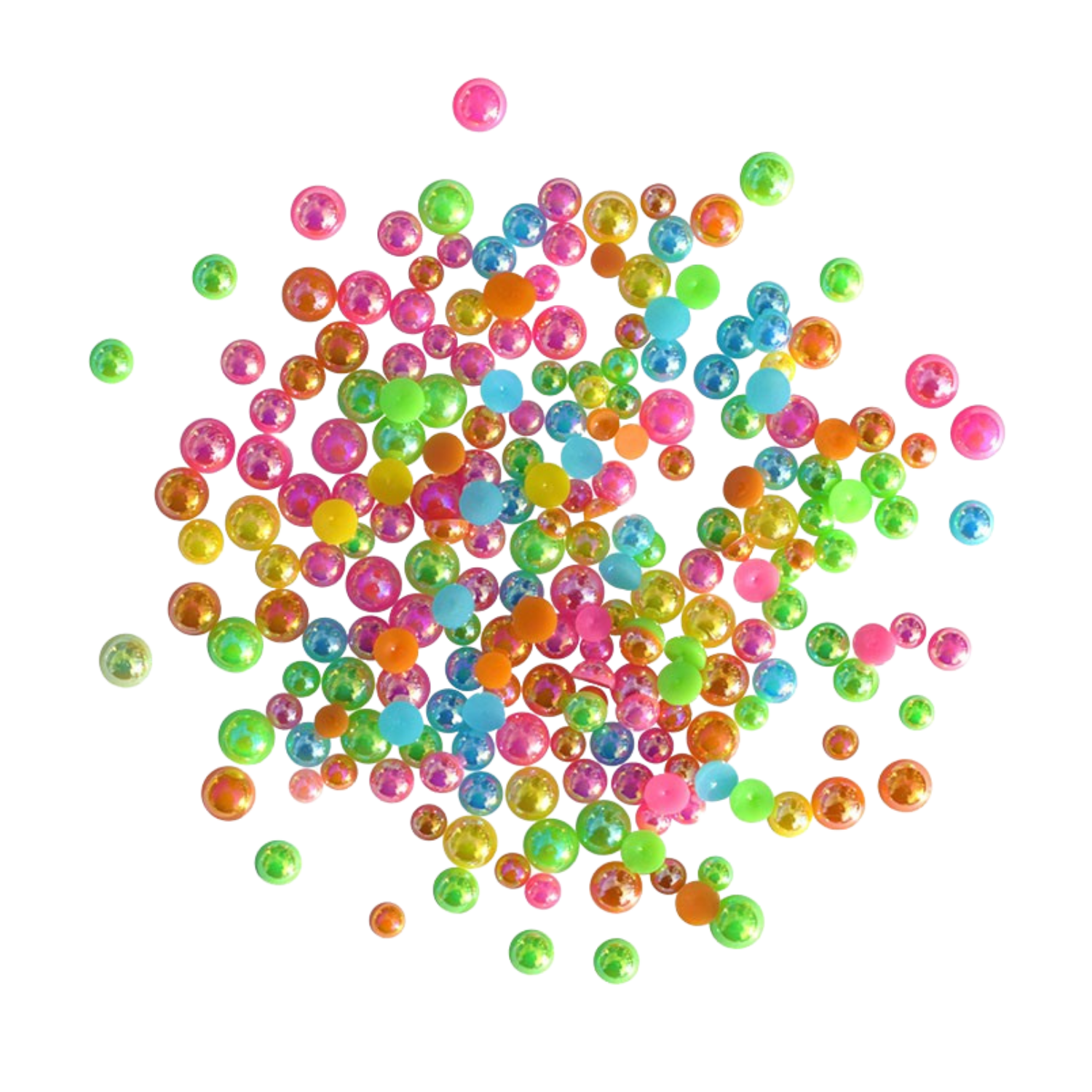 Pink/Orange/Yellow/Blue/Green AB Flat Back Pearls Craft Embellishment