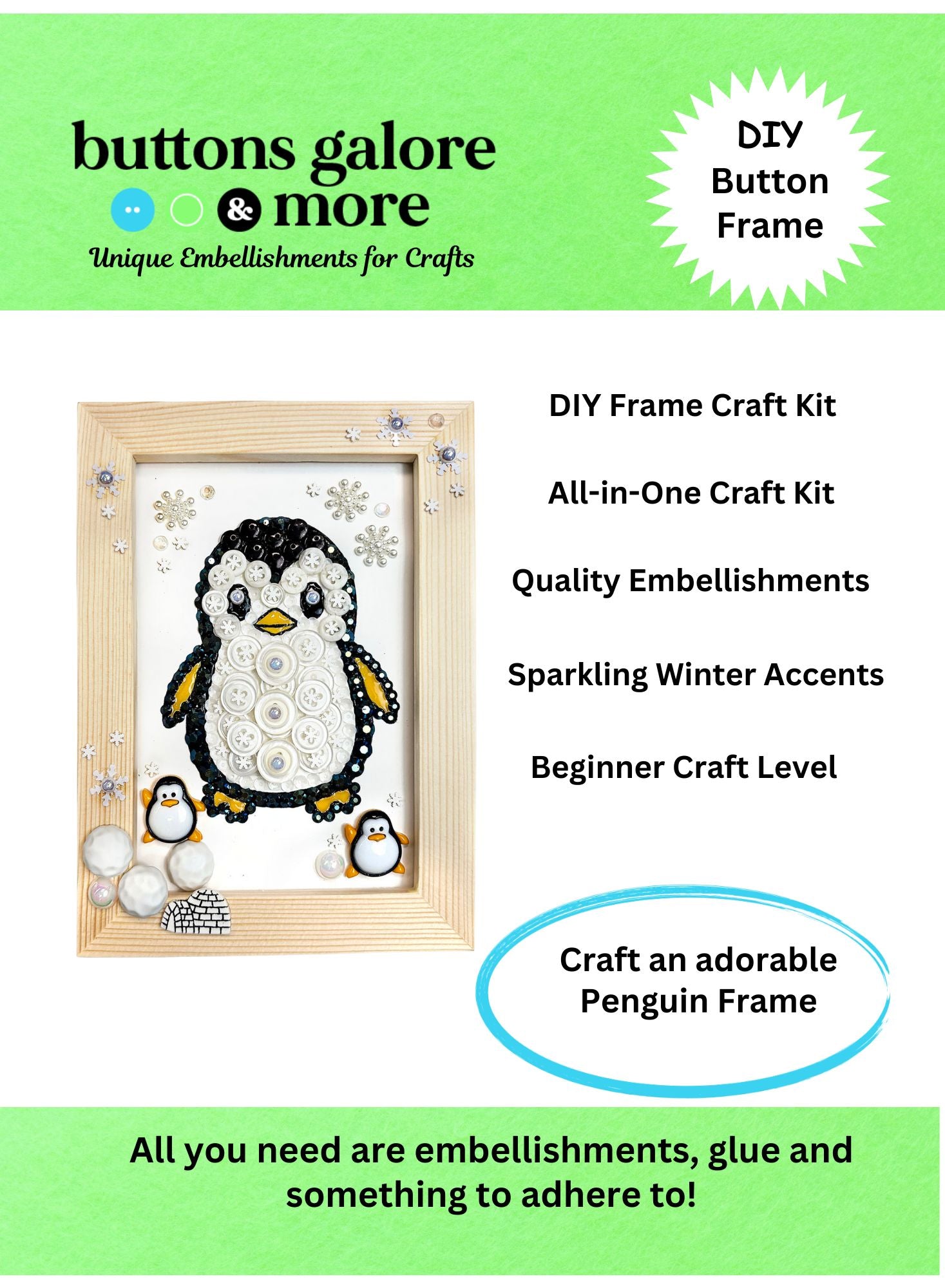 Penguin Frame DIY Craft Kit