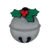 Christmas Jingle Bell Button with Holly – Craft & Sewing Embellishment
