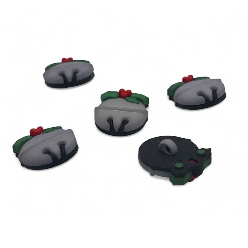 Christmas Jingle Bell Button with Holly – Craft & Sewing Embellishment