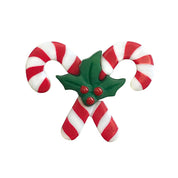 Crossed Candy Canes with Holly Christmas Craft Button – Holiday Sewing & DIY Embellishment