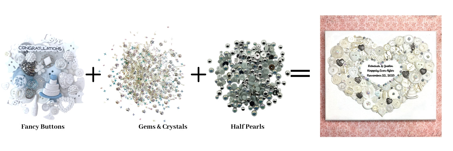 Wedding Heart Button DIY Craft Kit