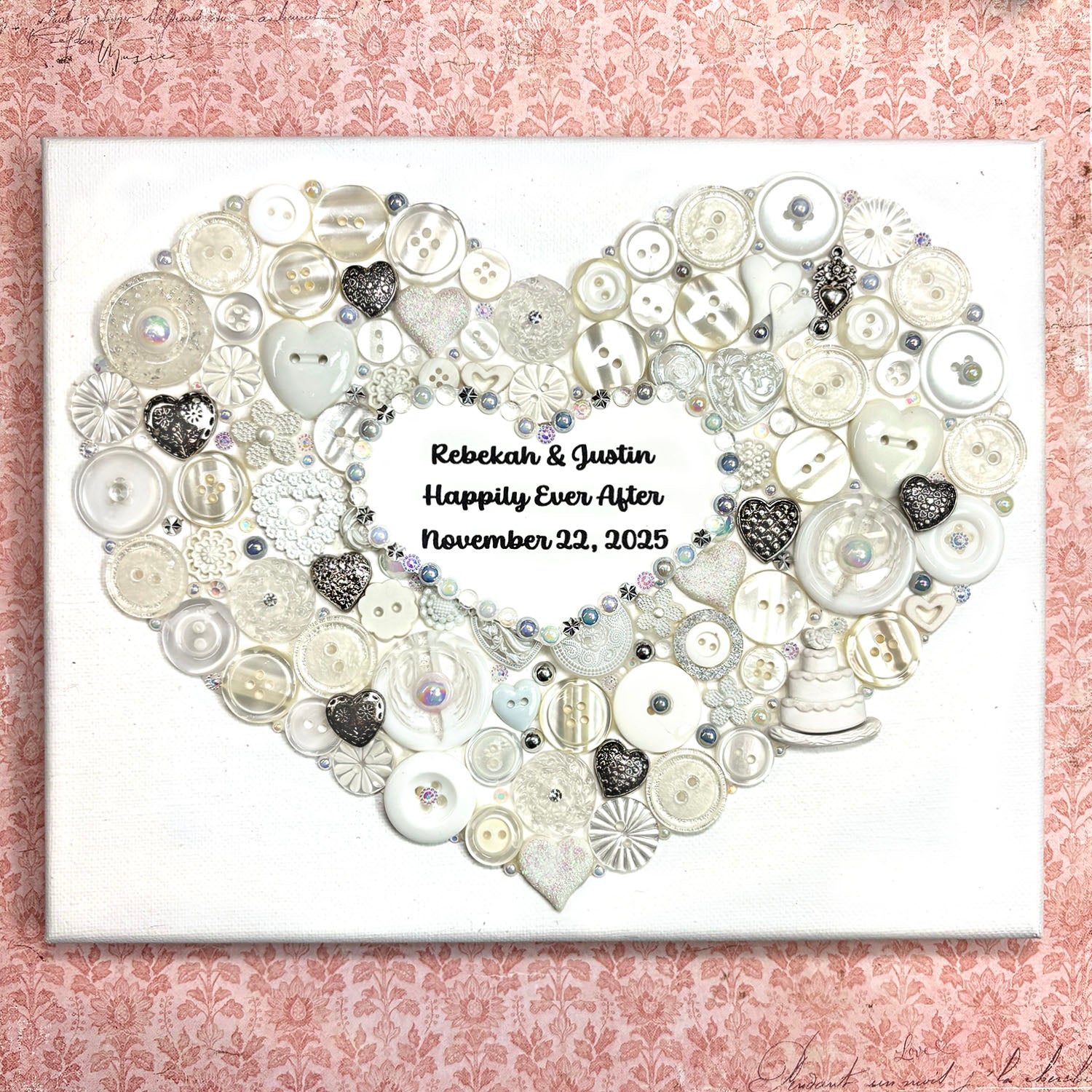 Wedding Heart Button DIY Craft Kit