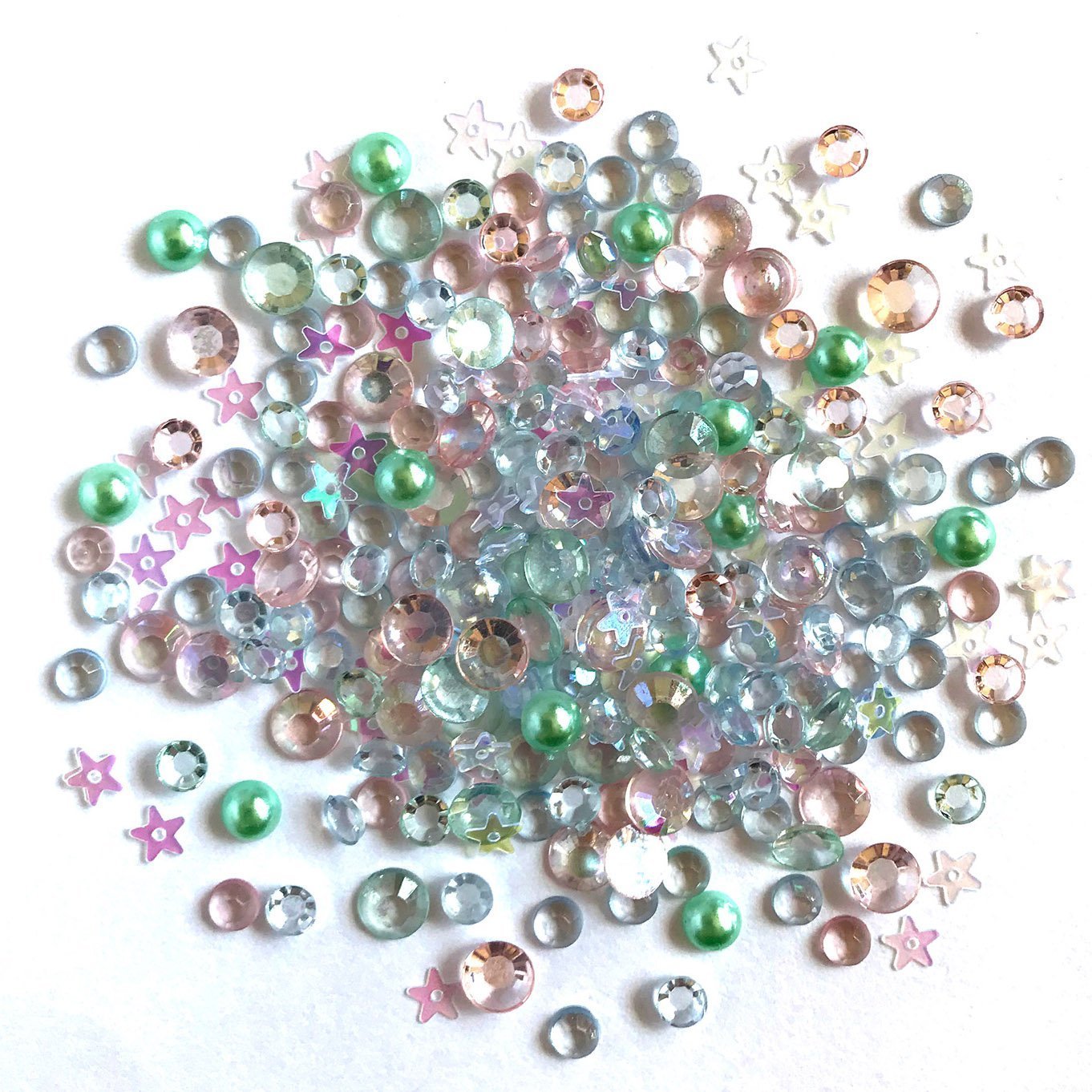 Rhinestone Buttons AB Clear Crystal Buttons, Flat Back