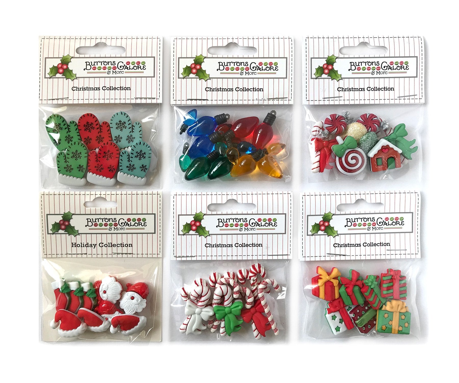 Christmas Group 2 - Set of 6 - Buttons Galore and More