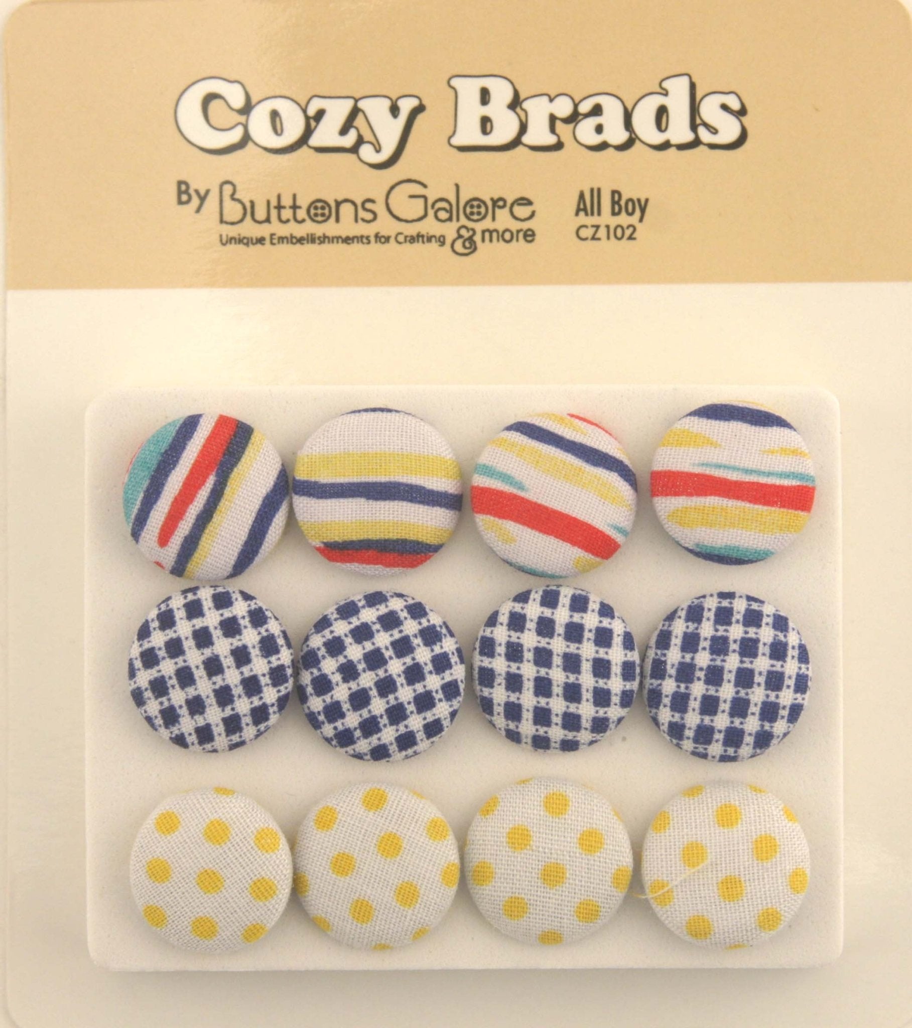 Fabric Covered Brads - CZ102 - Buttons Galore and More