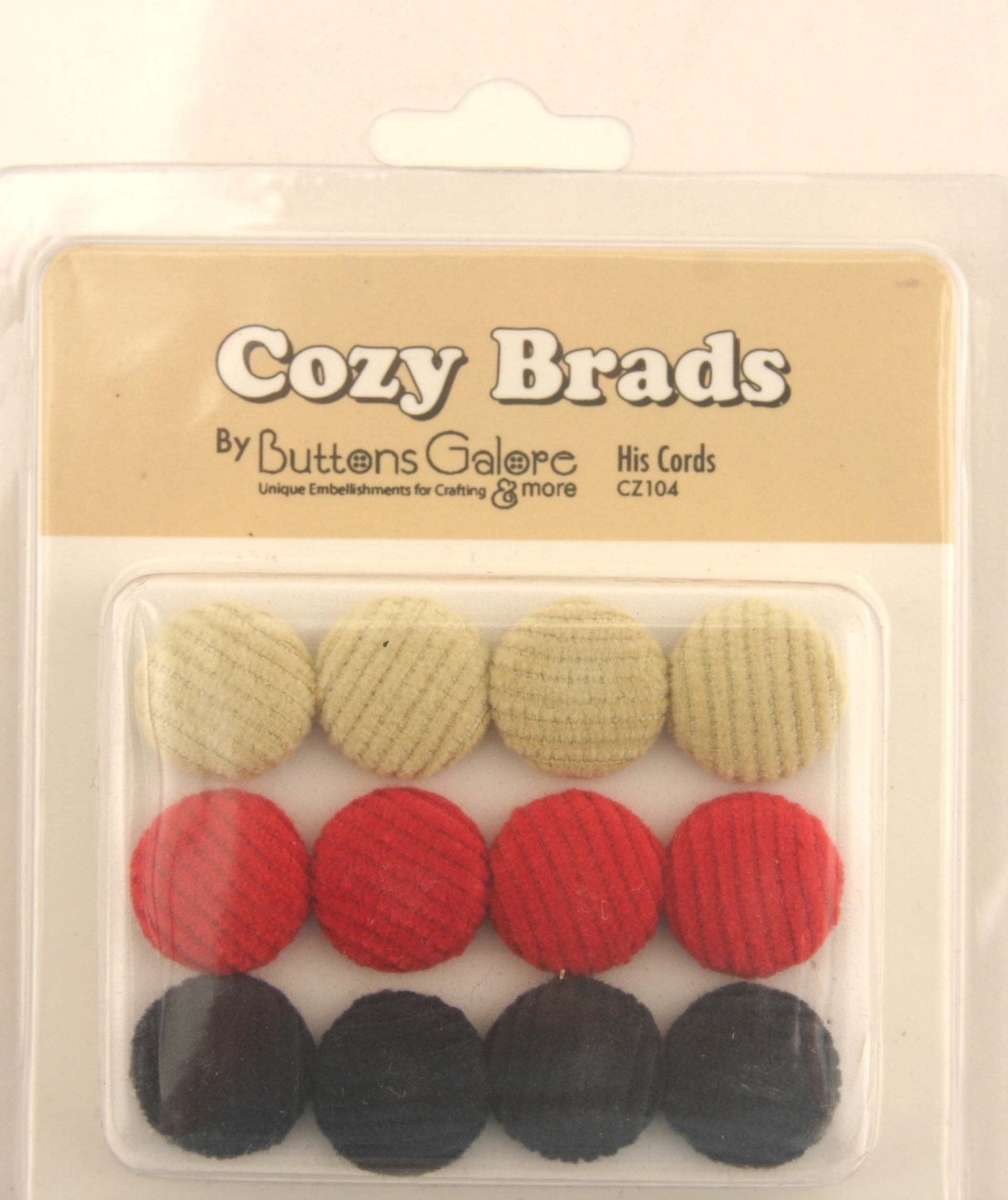 Fabric Covered Brads - CZ104 - Buttons Galore and More