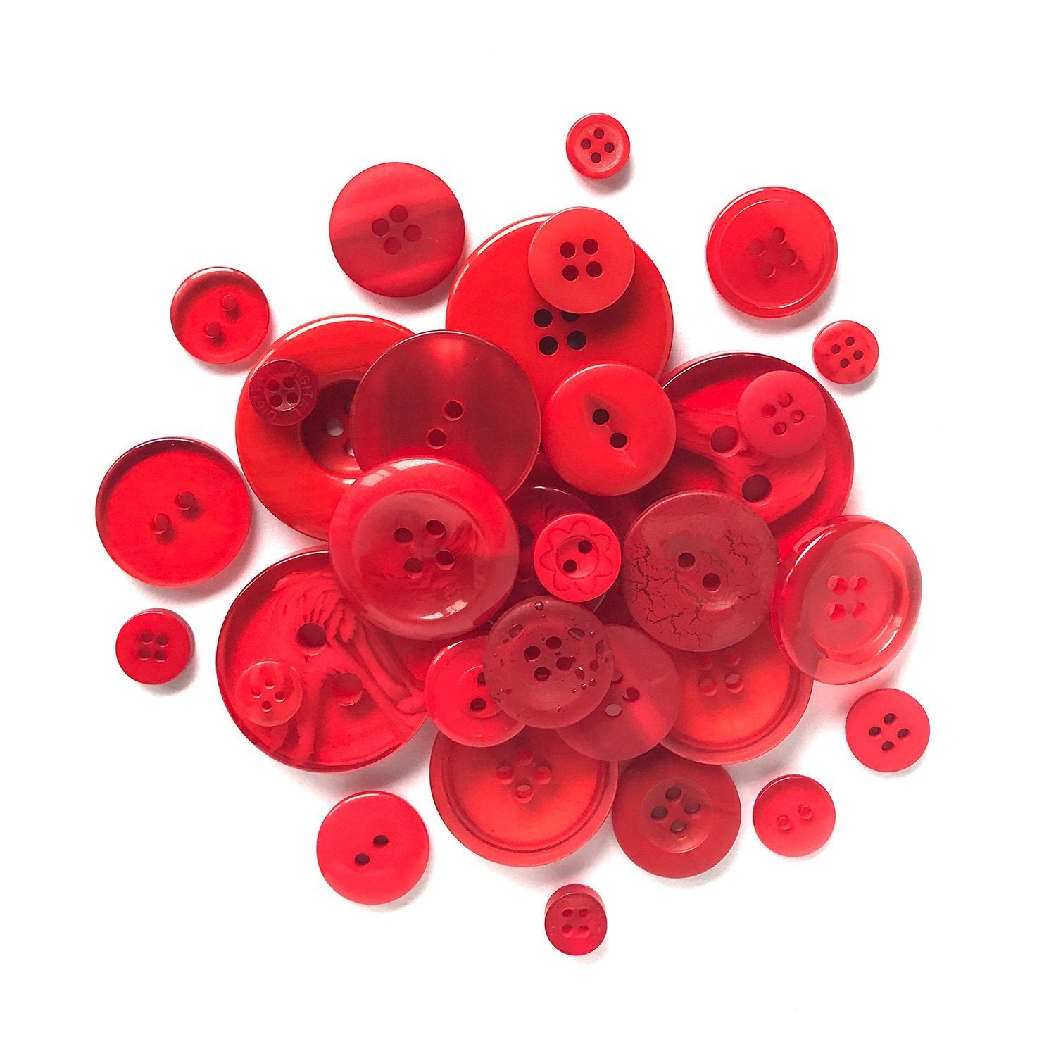 Esoca 650Pcs Red Craft Buttons Bulk Mixed Red Buttons for Crafts Assorted  Size