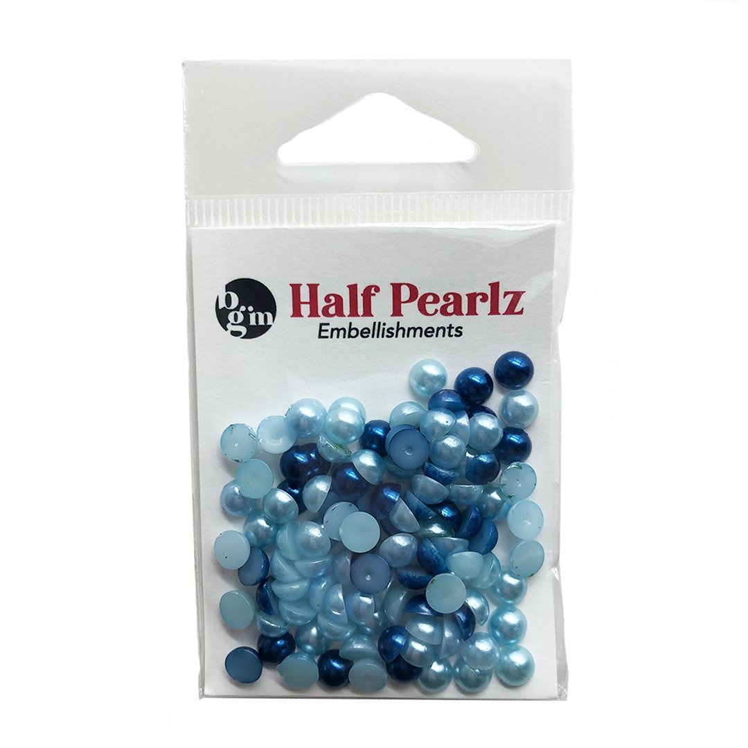 Flat Back Pearls - Three Bright Colors - Buttons Galore and More