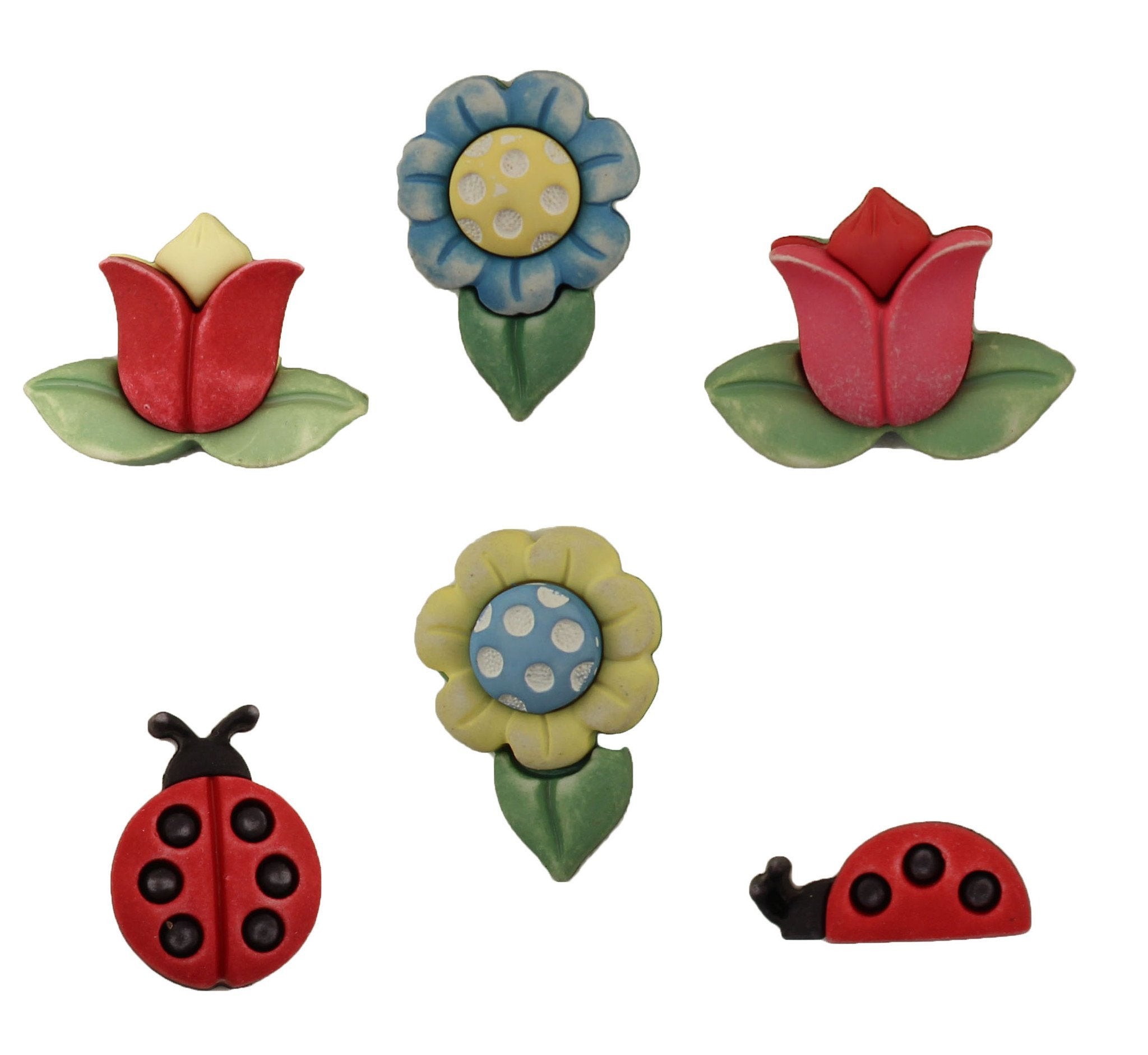 Flowers & Ladybugs-SF105 - Buttons Galore and More