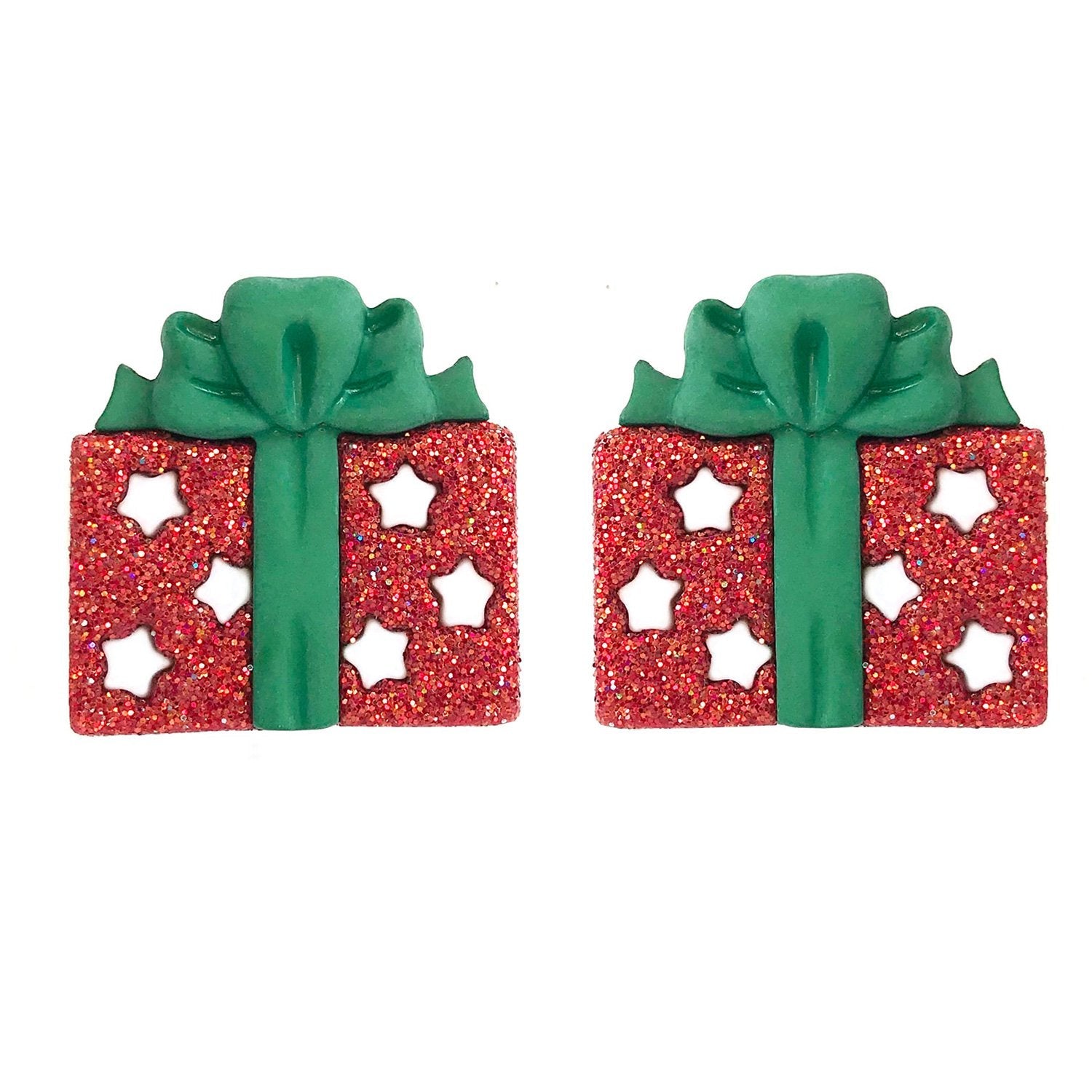 Glitter Gift Box Buttons Galore and More