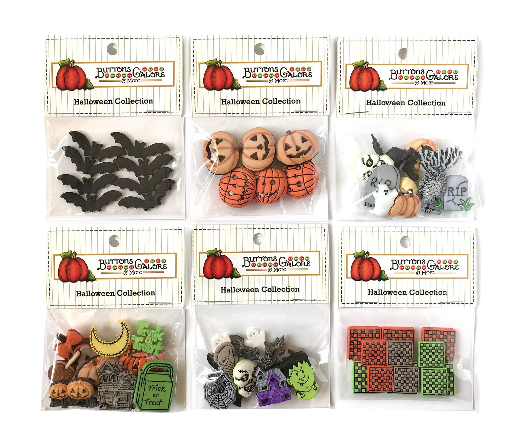 Halloween Group 2 -Set of 6 - Buttons Galore and More