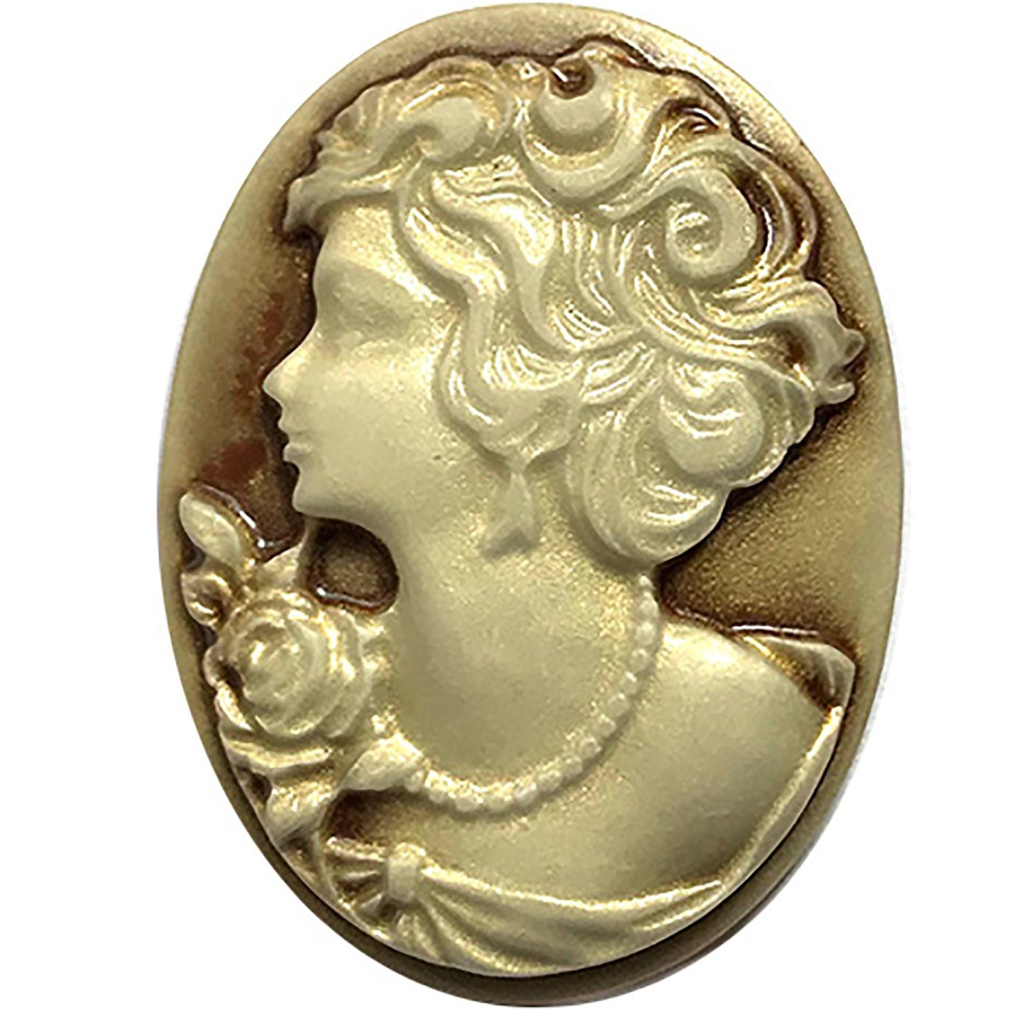 Large Cameo Resin Flat Back - Buttons Galore and More
