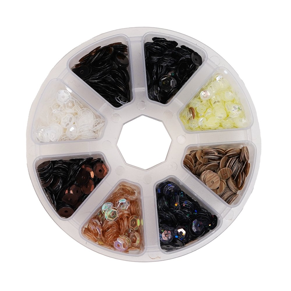 Neutral Sequins in Pinwheel Box - Buttons Galore and More