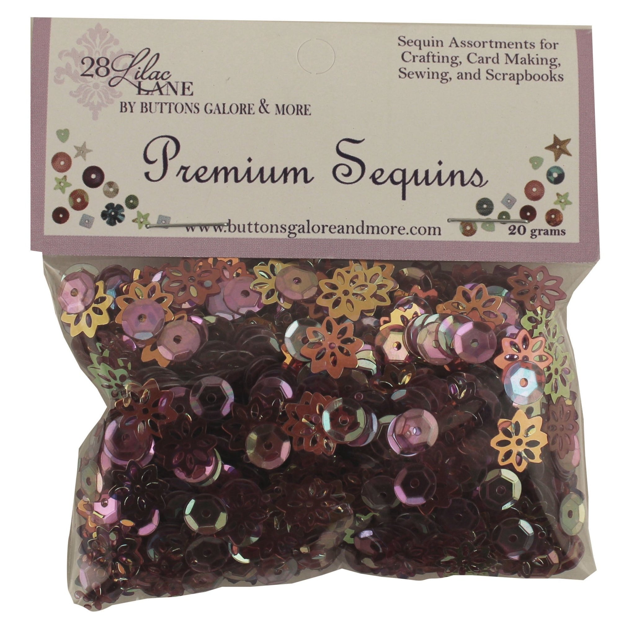 Plum Sequins - Buttons Galore and More