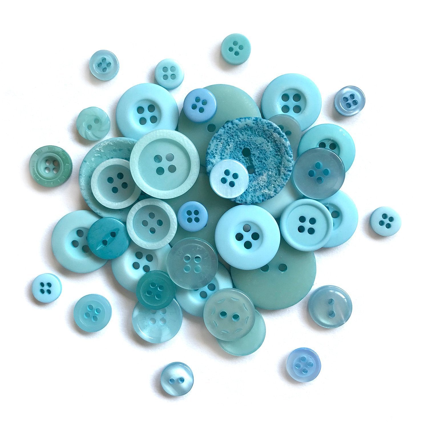 Light Blue Buttons for Crafts Sewing Scrapbooks and Quilts