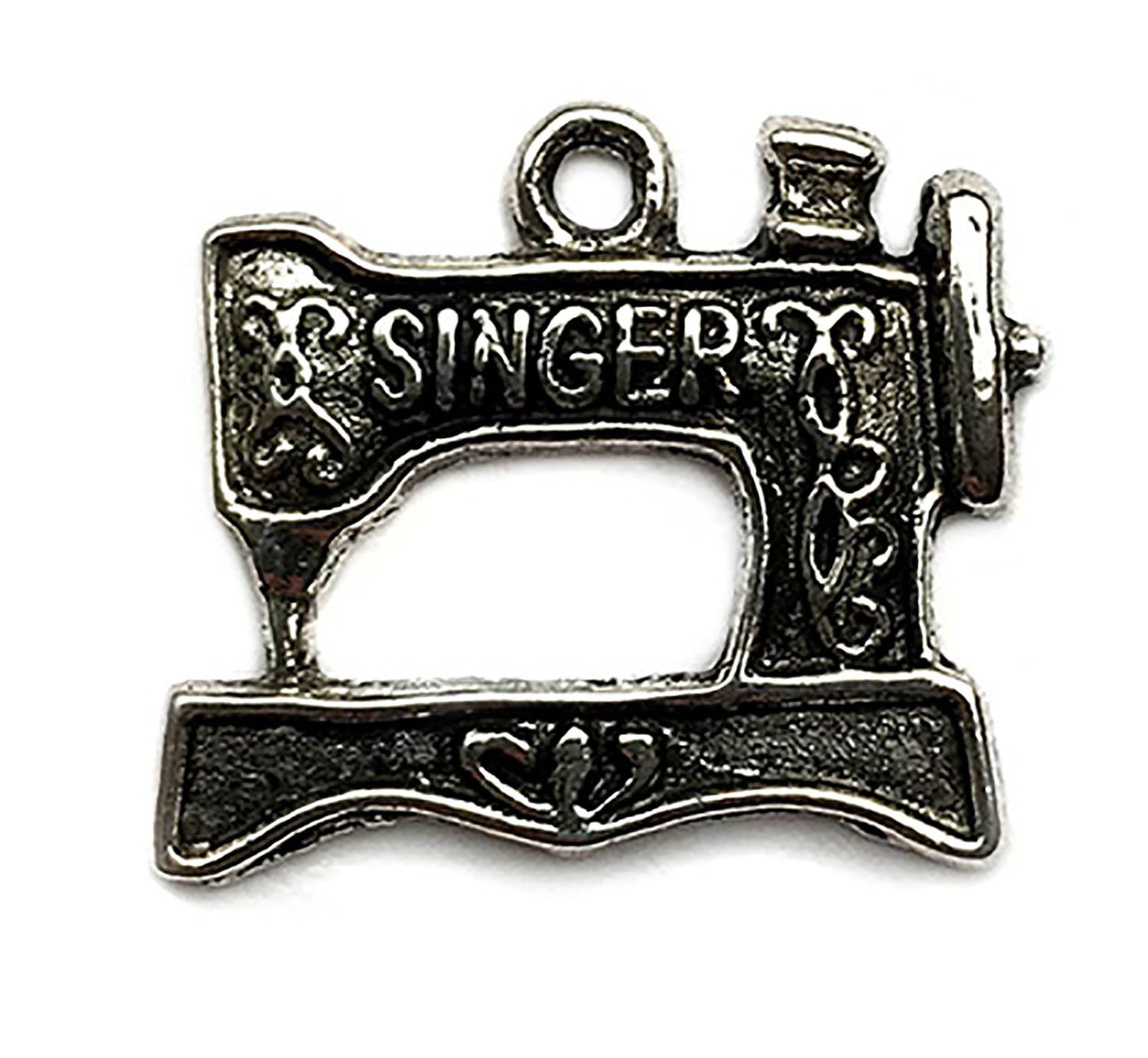 Bronze Sewing Keychain, Scissors Charm, Sewing Machine Charm