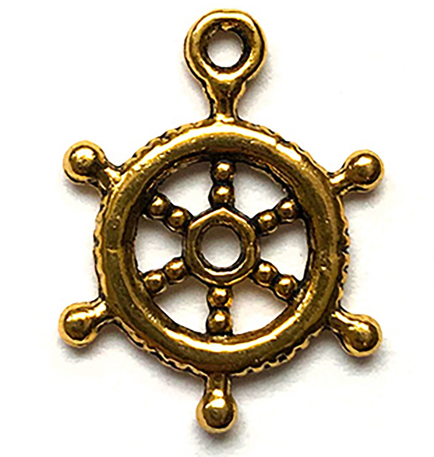 Ship Wheel Charm - Buttons Galore and More