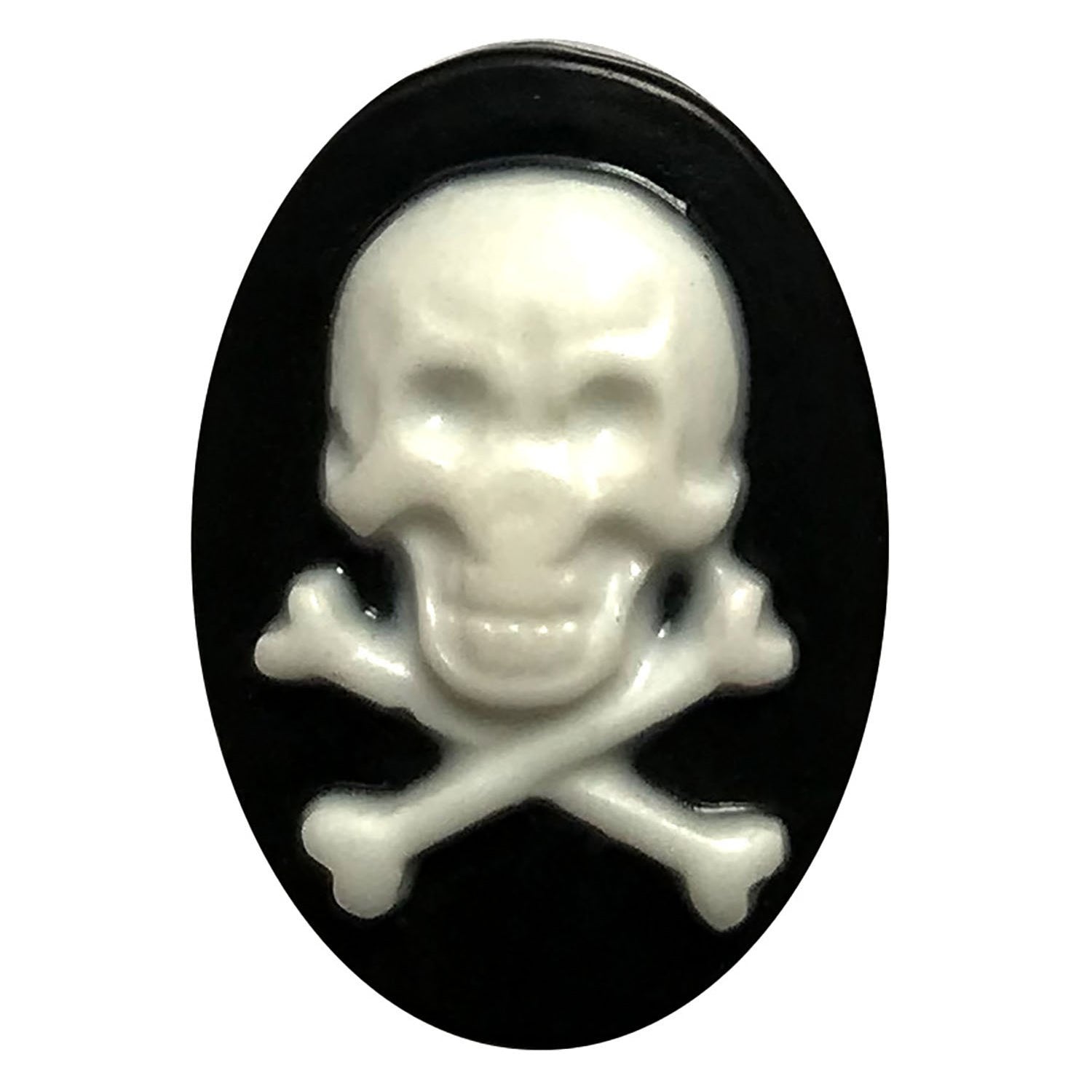 Skull & Crossbone Resin Flat Back - Buttons Galore and More