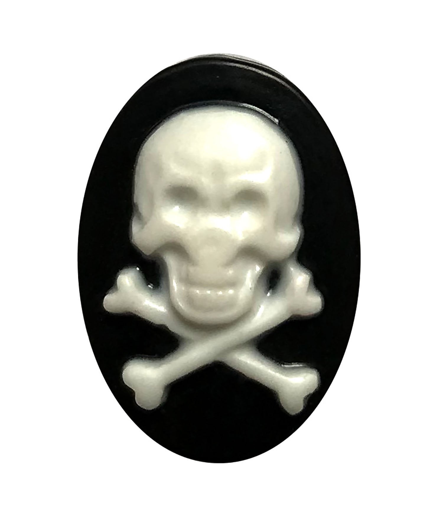 Skull & Crossbone Resin Flat Back - Buttons Galore and More
