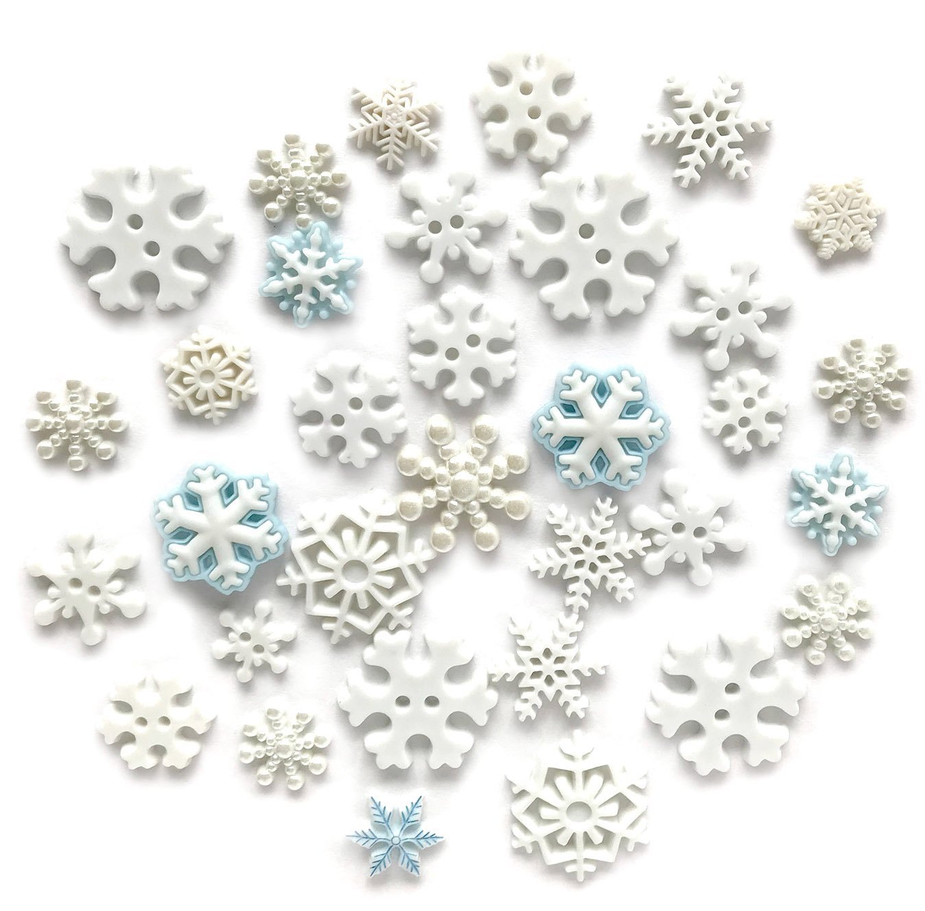 Buttons Galore 100 Snowflake Buttons - Super Value Pack for Craft