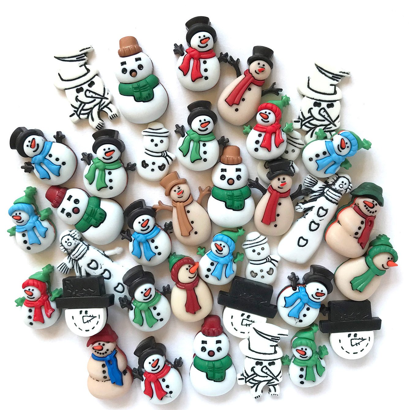 Snowmen Button Assortment - Buttons Galore and More