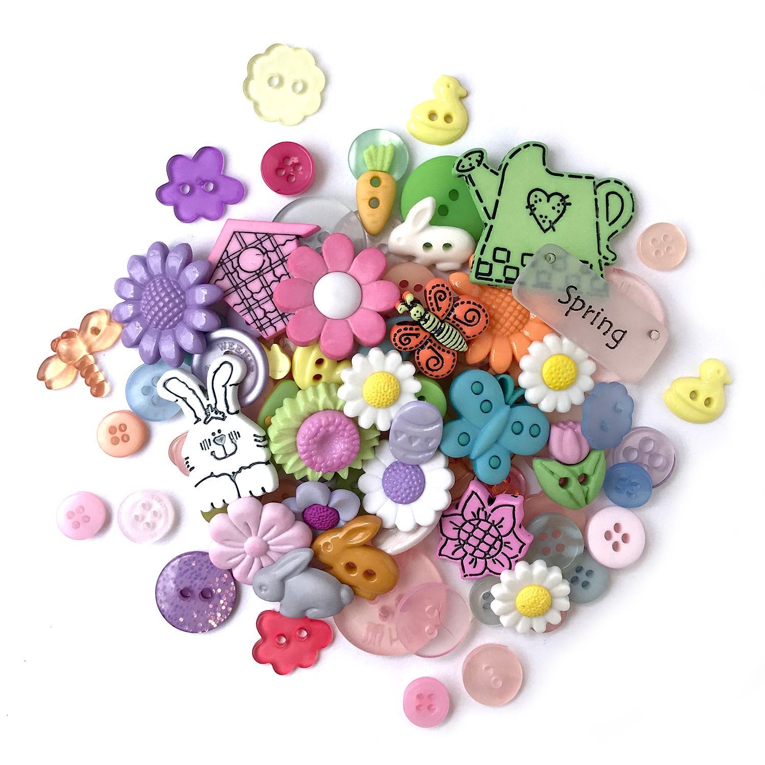 All American Buttons, 50 Small Assorted Round Sewing Crafting Bulk Buttons  