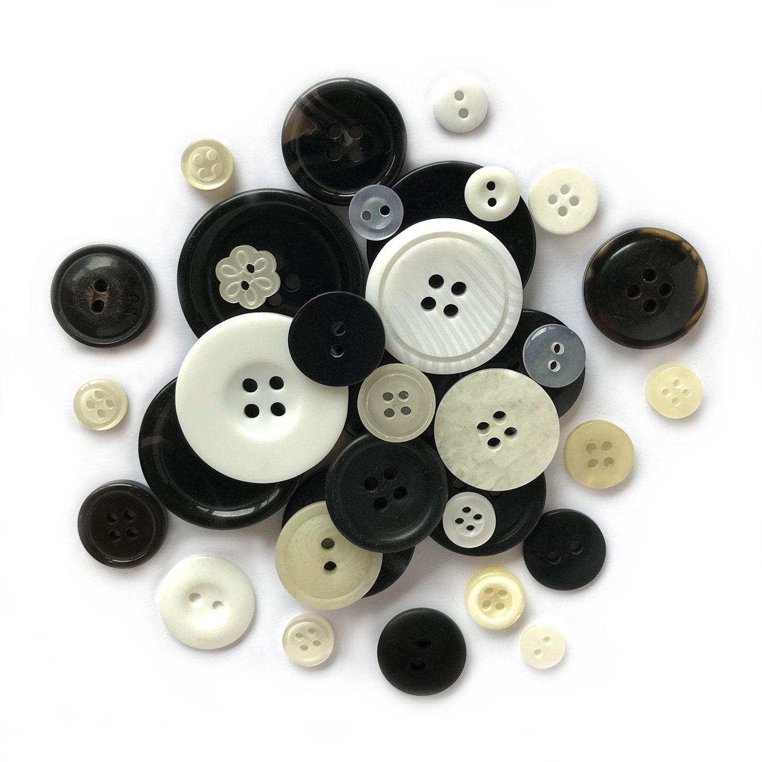 Assorted White Buttons in Bulk for Button Crafts, Buttons Galore