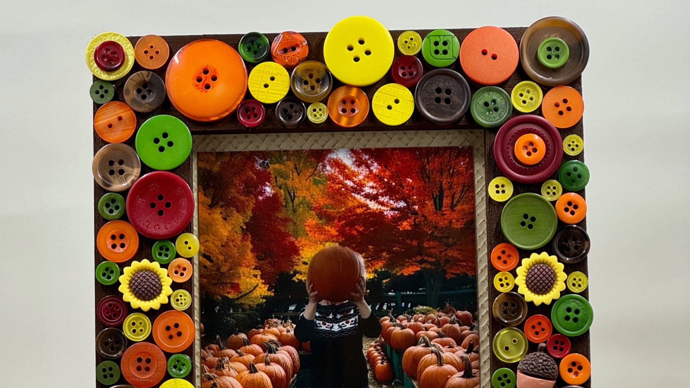 Autumn Button Picture Frame