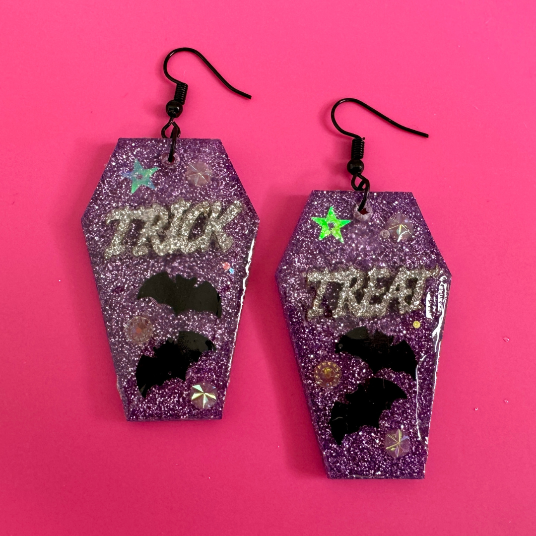 Resin Coffin Earrings