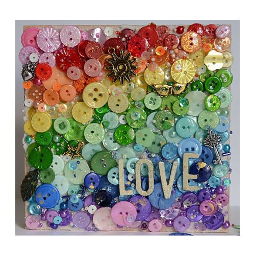 Spring Button Mosiac DIY Rainbow Button Mosaic Journal – Buttons Galore and More