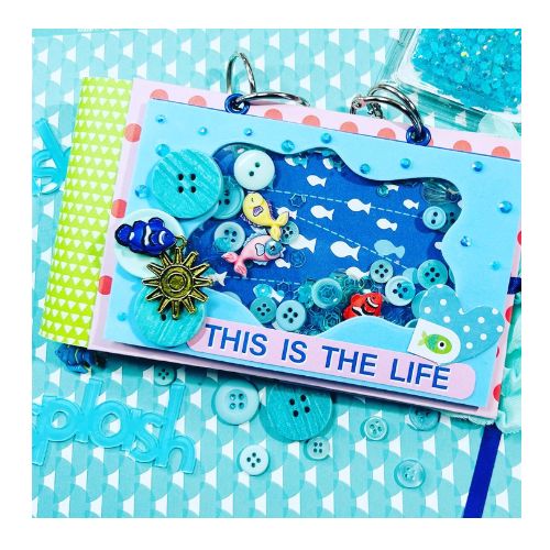 DIY Seaside Splash Button Flip Photo Book – Buttons Galore and More