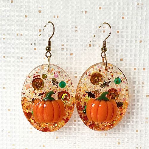 Pumpkin Resin Earrings