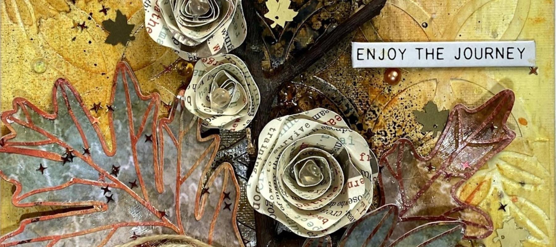 Fall Mixed Media Canvas - Buttons Galore and More