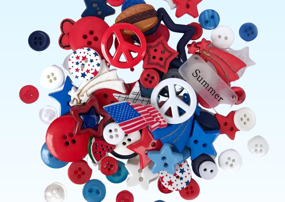July 4th Theme Buttons | Buttons Galore and More