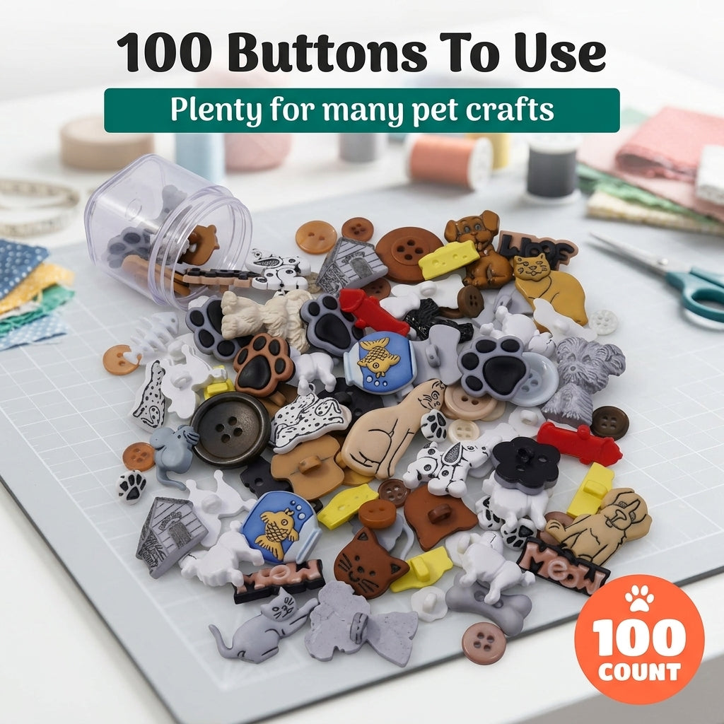 Pet Button Super Value Pack - 100 Buttons