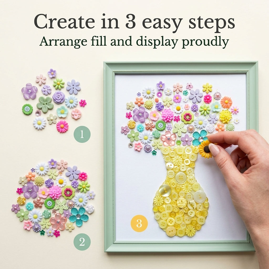 Flower Button DIY Craft Kit